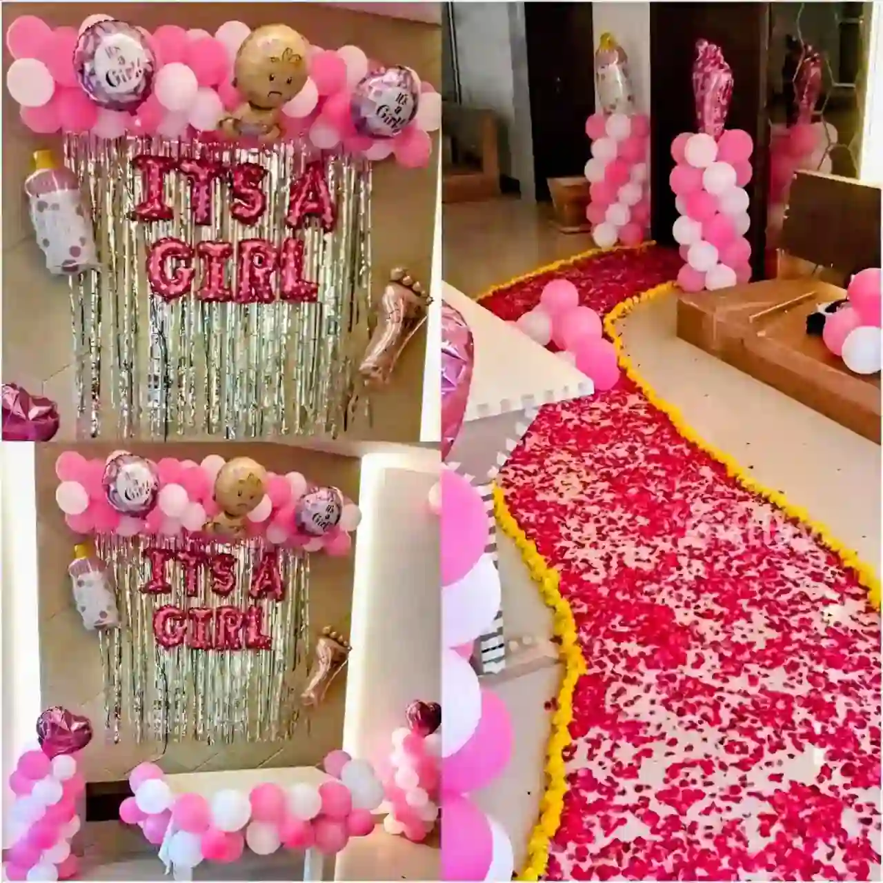 balloon decoration Little Miracle Welcome Baby Girl Decor